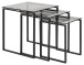 Satztisch >Katrine< (3-teilig) in Grau, Glas, Stahl - 50x55x50cm (BxHxT)