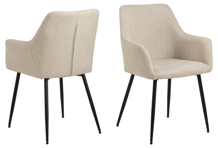 Esszimmerstuhl >Lizzy< in Beige, Stoff - 59x85x59cm (BxHxT)
