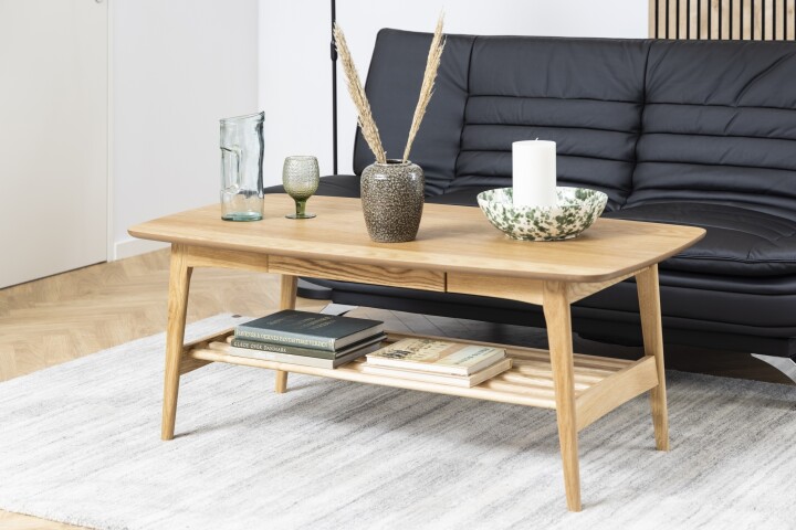 Couchtisch >Emma< in Eiche, MDF - 130x51x70cm (BxHxT)