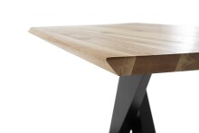 Baumkantentisch >GRAVINA< in naturfarben/ schwarz - 160x74x90 (BxHxT)