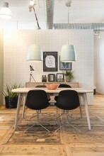 Kulissen-Esstisch >Marte< in Eiche weiss pigmentiert, MDF - 180x76x102cm (BxHxT)