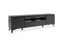 Wohnzimmer-Set >Bertrix< in Schiefer dunkel / anthrazit - 177x51,5x40cm (BxHxT)