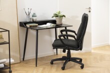 Schreibtischstuhl >Brad< in Grau, Polyester - 67x115x69,5cm (BxHxT)