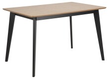 Esstisch >Roxby< in Eiche, Schwarz, MDF, Rubberwood...