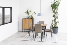 Esstisch >Wilma< in Wildeiche, schwarz, MDF, Stahl...
