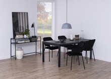 Konsolentisch >Seaford< in schwarz, MDF, Stahl - 120x79x35cm (BxHxT)