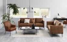 Couchtisch >Angus< in schwarz, MDF, Stahl - 115x40x60cm (BxHxT)