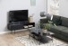 Couchtisch >Angus< in schwarz, MDF, Stahl - 115x40x60cm (BxHxT)