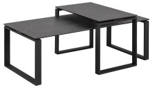 Satztisch >Katrine< (2-teilig) in schwarz -...