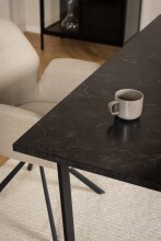 Esstisch >Amble< in schwarz, MDF, Stahl -...