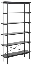 Regal >Angus< in schwarz, MDF, Stahl - 94x172x27cm...
