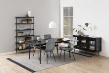 Regal >Angus< in schwarz, MDF, Stahl - 94x172x27cm (BxHxT)