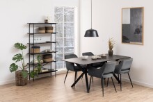 Regal >Angus< in schwarz, MDF, Stahl - 94x172x27cm (BxHxT)