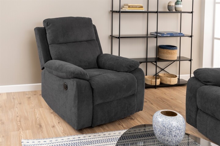TV-Sessel >Mora< in Grau, Stoff, Stahl - 89,5x98x95cm (BxHxT)