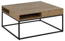 Couchtisch >Willford< in Wildeiche, MDF, Stahl - 80x40x80cm (BxHxT)