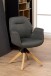 Armlehnstuhl >Aura< in Grau, Polyester, Rubberwood - 60,5x91x58,5cm (BxHxT)