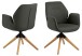 Armlehnstuhl >Aura< in Grau, Polyester, Rubberwood - 60,5x91x58,5cm (BxHxT)