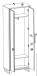 Garderobenschrank >Joe< in Eiche / anthrazit - 70x197x40 (BxHxT)