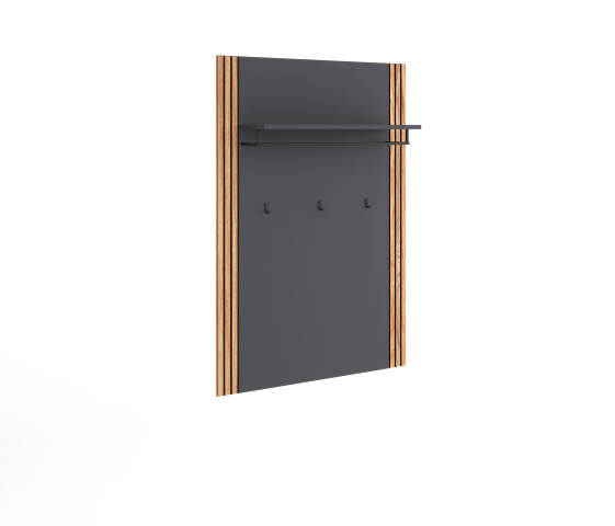 Garderobenpaneel >Joe< in Eiche / anthrazit - 82x120x28 (BxHxT)