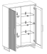 Vitrine >Joe< in Eiche / anthrazit, Eiche teilmassiv - 102x147x40cm (BxHxT)