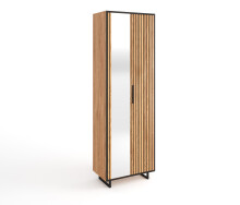 Garderobenschrank >Eddie< in Eiche / schwarz -...
