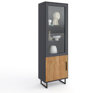 Wohnwand >Joe< (4-teilig) in Eiche / anthrazit - 341x197x40 (BxHxT)