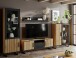Wohnwand >Eddie< (4-teilig) in Eiche / schwarz - 341x197x40 (BxHxT)
