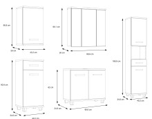 Badezimmer-Set >Veris< (5-teilig) in Artisan Eiche Dekor / secret grey