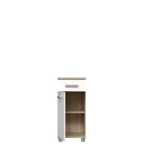 Badezimmer-Set >Aggi< (4-teilig) in Sonom Eiche Dekor / Hochglanz weiss