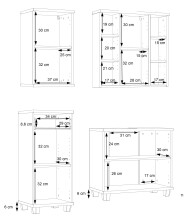 Badezimmer-Set >Veris< (4-teilig) in Artisan Eiche Dekor / Salbei, Holzwerkstoff
