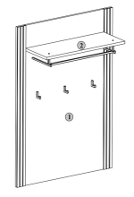 Garderoben-Set >Joe< (4-teilig) in Eiche / anthrazit - 165x197x40 (BxHxT)
