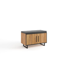 Garderoben-Set >Eddie< (3-teilig) in Eiche / schwarz - 153x197x40 (BxHxT)