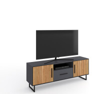 Wohnwand >Joe< (3-teilig) in Eiche / anthrazit - 287x173x40 (BxHxT)