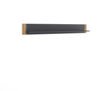 Wohnwand >Eddie< (3-teilig) in Eiche / schwarz - 239x197x40 (BxHxT)