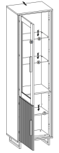 Wohnwand >Eddie< (3-teilig) in Eiche / schwarz - 239x197x40 (BxHxT)