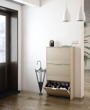 Schuhkipper >Shoe Cabinets< in Eiche - 60x113x22 (BxHxT)