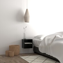 Nachtkommode >Joliet< in schwarz, Stahl - 30x30x25cm (BxHxT)