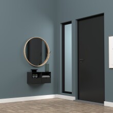 Nachtkommode >Joliet< in schwarz, Stahl - 30x30x25cm (BxHxT)