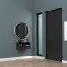 Nachtkommode >Joliet< in schwarz, Stahl - 30x30x25cm (BxHxT)