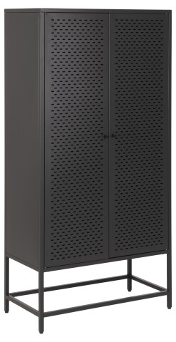 Mehrzweckschrank >Newcastle< in schwarz, Stahl - 80x160x40cm (BxHxT)
