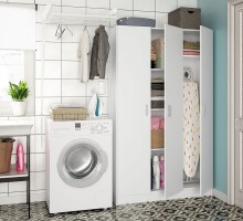Mehrzweckschrank >Multipurpose< in Weiß - 109x180x37 (BxHxT)