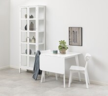 Klapptisch >Roxby< in weiss, MDF, Rubberwood -...