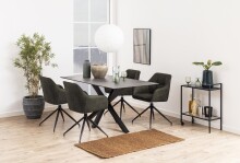 Armlehnstuhl >Brenda< in olivgrün, Polyester, Stahl - 58x84,5x54,5cm (BxHxT)