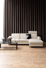 Couchtisch >Strington< in schwarz, Glas, MDF, Stahl - 120x40x60cm (BxHxT)