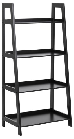 Leiterregal >Wally< in schwarz, MDF - 63x130x40cm (BxHxT)