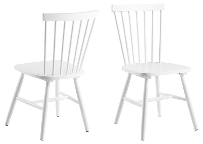 Esszimmerstuhl >Riano< (2er-Set) in weiss, Rubberwood - 50,5x86x49,5cm (BxHxT)
