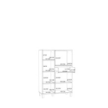 Highboard >KILLARNEY< in Sand / Mauvella Eiche Dekor - 88,1x131,8x42cm (BxHxT)