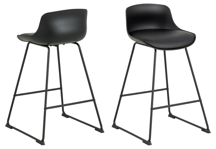 Kufenstuhl >Tina< (2er-Set) in schwarz, Polyurethan, Stahl - 50x84x49cm (BxHxT)