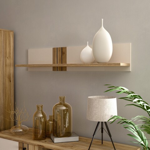 Wandboard >KILLARNEY< in Sand / Mauvella Eiche Dekor - 120x24x21,5cm (BxHxT)