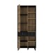 Hochschrank >LYA< in Mauvella Eiche/ Cabezone Eiche  - 83,1x200,7x41,5cm (BxHxT)
